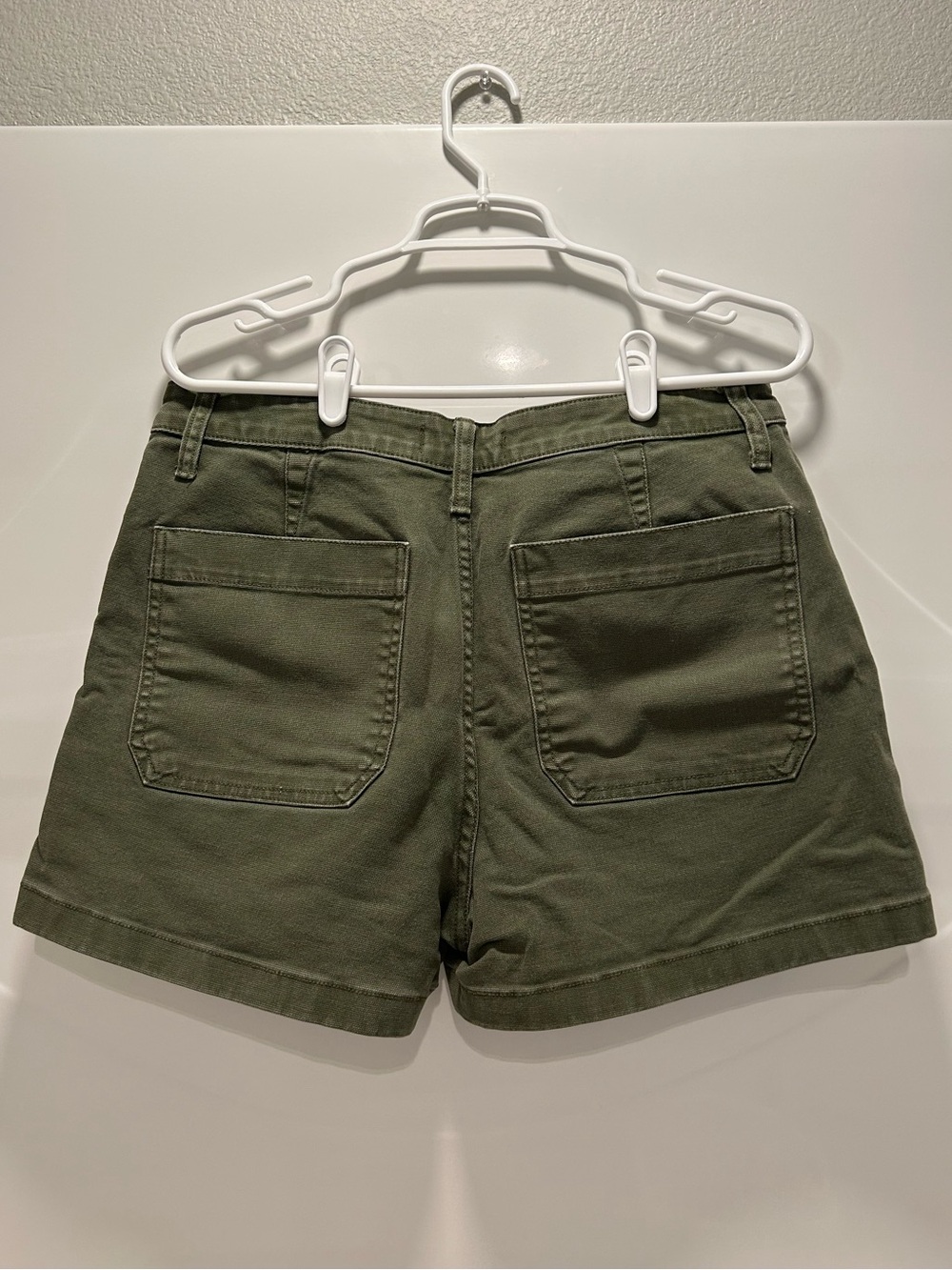 Madewell Olive Green High-Rise Utility Shorts